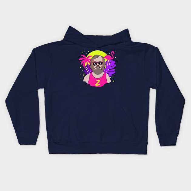 Slavoj Zizek 80s Vaporwave Portrait Kids Hoodie by isstgeschichte